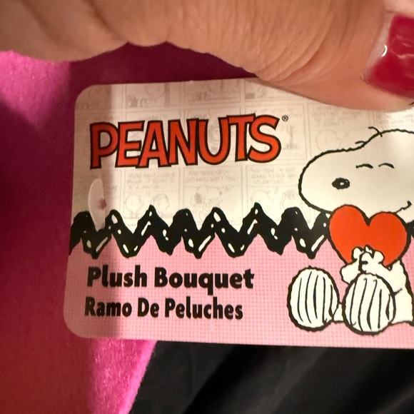 Peanuts Plush Toys Bouquet with Pink Wrap  NEW - Picture 9 of 10